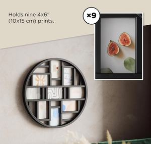 Cadre <span class=keywords><strong>photo</strong></span> en bois créatif personnalisé pouvant contenir neuf photos de 4x6 pouces, d'un diamètre de 22 pouces - Product Image 6