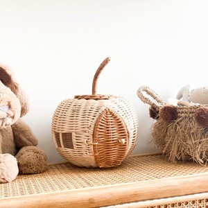 Juguetes para niños, juegos imaginarios y decoración, casa de juegos de madera natural, casas de juegos de ratán tejidas a mano - Product Image 6