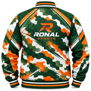 Custom Baseball Varsity <b>Jacket</b> With Embroidered Team Logo Front Back Wool Leather Sleeves Wholesale OEM Streetwear Unisex Fit XL - Product Image 2