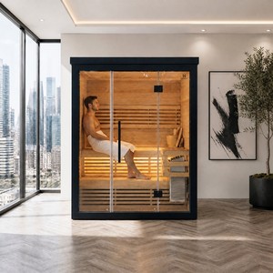Sauna Finlandese per 2 Persone con Stufa Elettrica e Pietre Finlandesi per Hotel, Spa, Palestra e Centro Benessere - Product Image 1