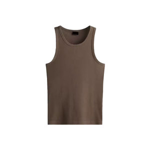 T-shirts sans manches en tissu tricoté côtelé pour hommes Débardeurs à la mode respirants au design uni - Product Image 3