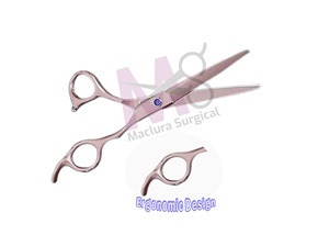Ciseaux de coiffure professionnels MACLURA 6,0 pouces droits en acier inoxydable 4Cr13 pour droitiers, ensemble de ciseaux à effiler avec poignée en caoutchouc à bout arrondi - Product Image 5