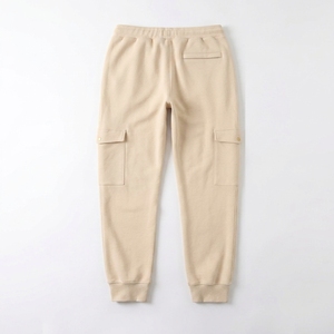 Pantalones Deportivos de Algodón Beige para Hombre, Cintura Elástica con Cordón, Múltiples Bolsillos, Joggers Casuales, Tejido de Peso Medio, Ropa de Otoño - Product Image 5