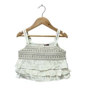 Conjunto de Lehenga Elegante para Mujer, Top Corto sin Mangas con Estampado Decorativo, Blanco y Rosa, Largo hasta la Rodilla, Poliéster - Product Image 2
