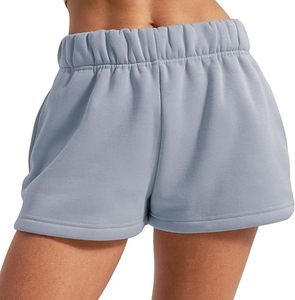 Pantalones cortos de lana para mujer, informales, holgados, por encima de la rodilla, de color sólido, transpirables, de algodón, para uso diario - Product Image 1
