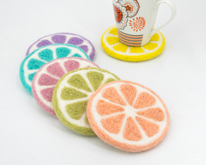 Handmade Eco-Friendly Bohemian Wool Colorful Fruit Drink <b>Coasters</b> Set Absorbent <b>Table</b> <b>Coasters</b> Summer Home Decor Kitchen - Product Image 3