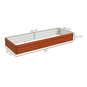 Fioriera Rialzata 36" X 12" Facile da Pulire per Coltivazione di Fiori, Erbe e Piante Succulente in Acciaio Zincato e Legno Naturale - Product Image 3