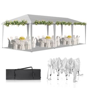 Tenda a baldacchino portatile bianca 10x30 piedi, istantanea e pieghevole, per eventi all'aperto, feste, matrimoni, lauree - Product Image 3