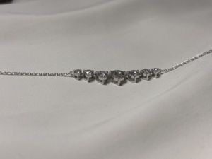 Collar de Diamantes en Oro Blanco de 14k, Corte de Laboratorio, Joyería Elegante, Brillo Atemporal, Chapado en Plata, Lujo para Mujer - Product Image 3