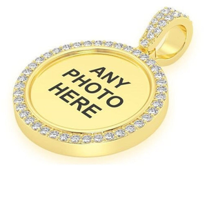 Pendentif Charme Hip Hop Personnalisé en Argent Sterling 925 avec Photo, Moissanite VVS, Plaqué Rhodium, Certifié GCI & IDGL - Product Image 5