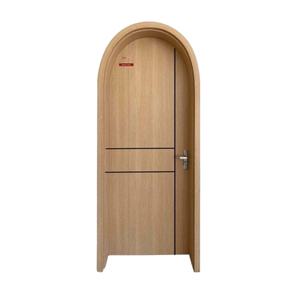 Porte en film PVC WPC arquée DEWOO, style minimaliste, surface finie, imperméable, pour salon/toilettes, ouverture manuelle, bois-plastique - Product Image 1