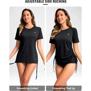 2025 femmes UPF 50 + manches courtes Rash Guard SPF UV Protection solaire haut seulement Fitness maillots de bain - Product Image 5