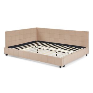 Letto Queen Size Imbottito con Schienale e Braccioli Confortevoli, Divano Letto Queen Size per Camera da Letto e Soggiorno - Product Image 6