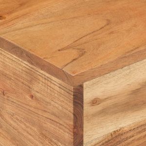 Tavolino in Legno Massello di Acacia con Comodino in Ferro Verniciato a Polvere - Product Image 4