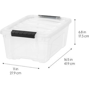 Set di 6 Contenitori in Plastica Senza BPA da 13 Qt con Coperchio Trasparente e Chiusure, Soluzione Organizzativa Resistente, Impilabile e Annidabile - Product Image 2