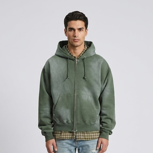 Sweat-shirts pour hommes de haute qualité, bon prix, lourds, délavés à l'acide, effet usé, déchirés, surdimensionnés - Product Image 1