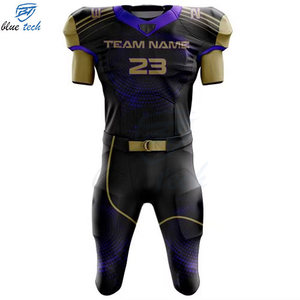 High Quality Custom American Football Uniform Set Sublimation Print Short Jersey Pants Team Wear OEM UV Protection Breathable - Product Image 2