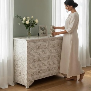 ILAHI's Bone Inlay <b>Drawer</b> Modern Design Agate Detailing <b>Storage</b> Portable Home Furniture - Product Image 3