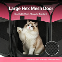 Grand enclos octogonal pliable pour animaux de compagnie, cage pour chien et chat, tente pour animaux de compagnie d'intérieur et d'extérieur, toute saison