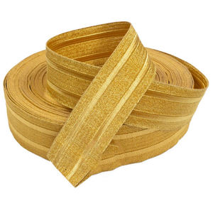 ลูกไม้ฝรั่งเศสแบบถักด้วยมือจากเส้นใยไมลาร์สีทองแบบ OEM สำหรับรองเท้า กระเป๋า ชุดยูนิฟอร์ม เป็นมิตรกับสิ่งแวดล้อม - Product Image 2