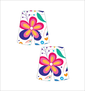 <b>Men's</b> Floral Print Short Shorts Casual Style Elastic Waist Breathable Swim <b>Trunks</b> - Product Image 1