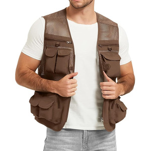 Gilet de pêche classique multi-poches pour homme, veste décontractée d'extérieur, gilet de travail de sécurité avec poche en maille, vente en gros - Product Image 5