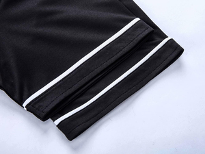 Camiseta de Béisbol de Manga Corta Negra Unisex para Adultos, Corte Regular, Cierre de Botones, Absorbe la Humedad, Color Sólido, Poliéster - Product Image 4