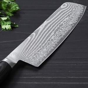 Couteaux à manche noir, lame en acier inoxydable à motifs, couteaux de cuisine professionnels pour hacher et trancher la viande - Product Image 3