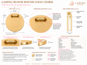 Breloques vintage en laiton avec placage or 1 micron, diamètre 12 mm, épaisseur 1,5 mm, émail rose, double boucle supérieure (chaque lot de 50) - Product Image 3