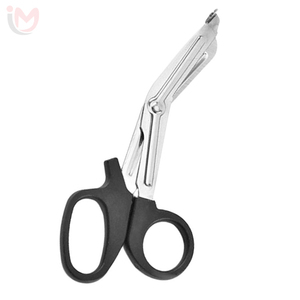 Ciseaux à pansements professionnels pour traumatismes, lame courbée dentelée, acier inoxydable, ciseaux de premiers secours d'urgence - Product Image 1