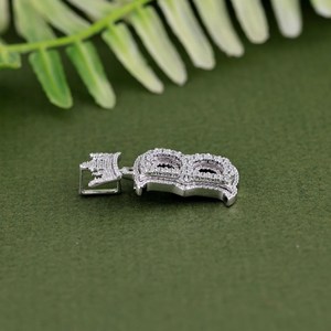 Collar de Plata de Ley 925 con Colgante de Letra B en Forma de Corona, Estilo Hip Hop, con Incrustaciones de Circonita Cúbica, Joyería de Lujo - Product Image 2