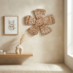 Decoración de Pared con Forma de Flor, Adorno Decorativo de Seagrass Tejido, Arte de Paja Hecho a Mano en Bali, Accesorio para Interiores del Hogar - Product Image 3