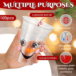 Vasos de Plástico Desechables Biodegradables, Resistentes al Agua y Ecológicos, con Tapas, Paquete al por Mayor, Estilo Simple, para Fiestas, Personalizables, Libres de BPA - Product Image 3