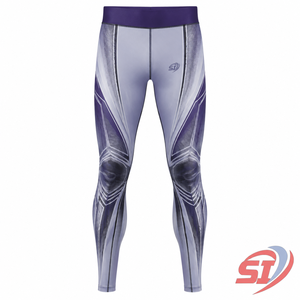 Leggings de Compresión Personalizados para Hombre, Diseño de Malla, Largos, para Correr y Gimnasio, Transpirables, de Secado Rápido, OEM ODM, Violet Glacier - Product Image 1