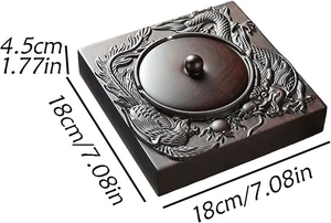 Cendrier en aluminium sans fumée, grand, carré, style rétro américain, fait main, coupe-vent, décoration d'intérieur haut de gamme, durable, résistant à la chaleur - Product Image 4