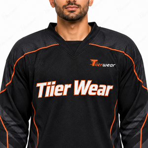 Maillot de hockey sur glace unisexe haut de gamme pour le match, léger, respirant, imprimé par sublimation, en polyester performant, à manches longues - Product Image 5