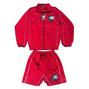 Conjunto Deportivo Azul Marino para Hombre, Chaqueta Cortavientos de Nailon, Dos Piezas, Ropa Deportiva, Resistente al Agua, con Ribete en Contraste - Product Image 4