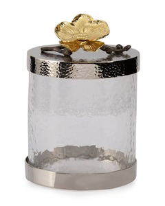 Élégant pot à biscuits en verre hermétique, design floral oriental doré, fait main, couvercle en métal, décoration de table de luxe, rangement haut de gamme pour la maison - Product Image 6