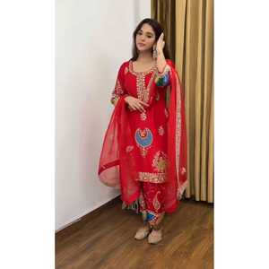 Designer Party Wear Suit Set with Sequence Embroidery Work XL Size - Product Image 4