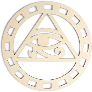 Décoration murale en bois « Œil de Ra » – Art sacré découpé au laser – Décoration spirituelle pour chambre – Grille de cristal de géométrie sacrée - Product Image 1
