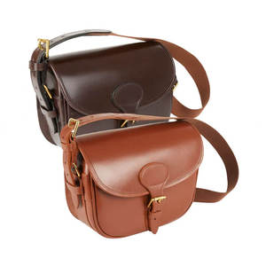 Pochette de transport pour cartouches en cuir de qualité supérieure, sac de rangement classique pour l'extérieur avec bandoulière réglable pour un usage robuste - Product Image 1