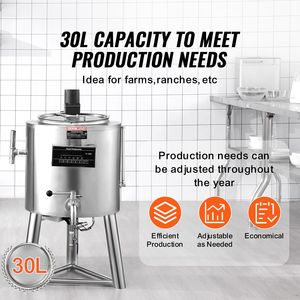 Pasteurisateur de lait de qualité commerciale 30L, équipement de pasteurisation professionnel en acier inoxydable 304 de qualité alimentaire - Product Image 4