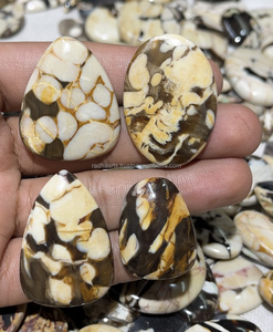Wholesale Natural Peanut Wood Jasper Cabochon Loose Gemstone Mix Shape Jasper Cabs Ring Pendant Necklace Silver Jewelry Making - Product Image 2