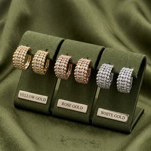 เครื่องประดับทองคำแท้จากฮ่องกง ข้อเสนอสุดพิเศษ คุณภาพสูง ต่างหูแบบห่วงประดับเพชรแท้ ทองคำ ทองคำชมพู สไตล์วินเทจ สำหรับงานปาร์ตี้ งานครบรอบ - Product Image 6