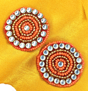 Embroidered <b>Fabric</b> & Bead Earrings Custom Multi-<b>Beaded</b> Earrings Women Festive Party Jewelry At Best Price <b>Beaded</b> Earrings - Product Image 6