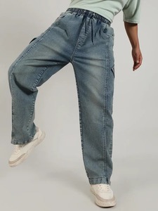Jean en denim pour homme de qualité supérieure, tissage écologique, style artisanal, coupe décontractée à jambe large, collection printemps - Product Image 3