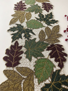 Chemin de table ethnique en coton brodé à la main de haute qualité avec broderie miroir et perles de rocaille, option de taille personnalisée - Product Image 5