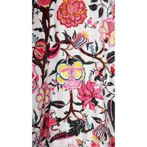 Kimono Kantha Vintage de la Mejor Calidad, Cuello en V, Mangas 3/4, Estampado Floral, 100% Algodón, Suave y Transpirable, para Verano/Primavera - Product Image 4