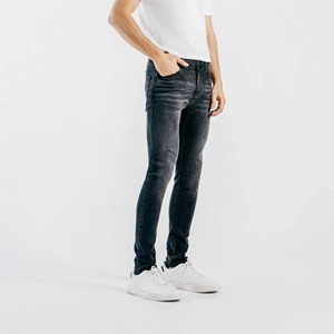 Jean en denim noir 100 % neuf de haute qualité pour homme, coupe super skinny, délavage foncé, extensible, coupe ajustée, moderne, taille S - Product Image 2