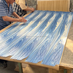 Papel Washi de chapa de madera de ciprés Hinoki teñido en azul patentado, con reverso no tejido, flexible y con acabado texturizado. - Product Image 5